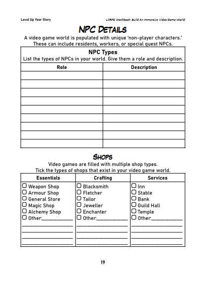 LitRPG Story Workbook Preview 19
